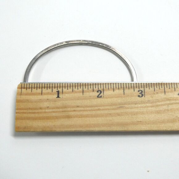 Sterling Silver & Turquoise Inlaid Hinged Bangle Bracelet Vintage - Picture 11 of 15